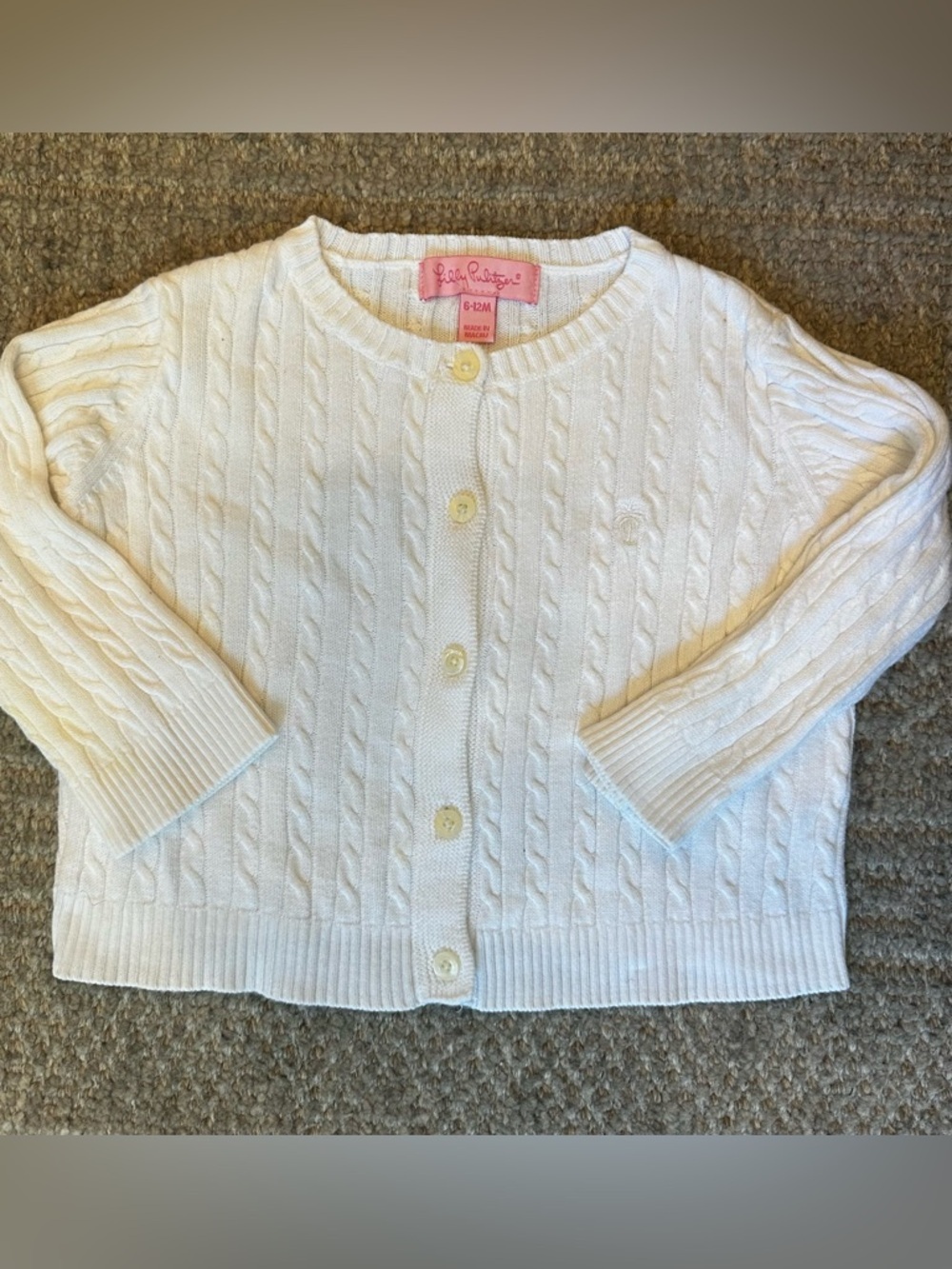 EUC Lilly Pulitzer white baby cardigan 6-12 months